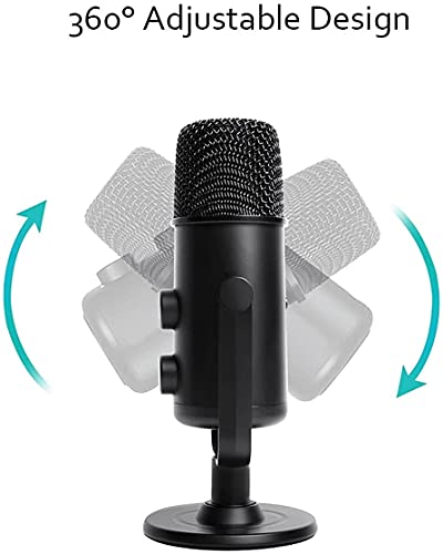 USB Microphone for Computer, Plug & Play Computer Microphone, with Mute Key, Echo/Volume Control Desktop Microphone for Gaming, Vocals, Voice Over, Streaming