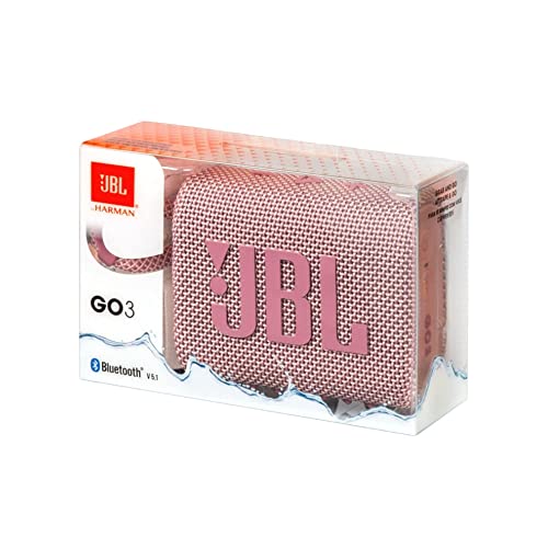 JBL Go 3: Portable Speaker with Bluetooth, Built-in Battery, Waterproof and Dustproof Feature - Pink (Renewed) - color: Pink