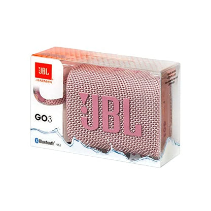 JBL Go 3: Portable Speaker with Bluetooth, Built-in Battery, Waterproof and Dustproof Feature - Pink (Renewed) - color: Pink