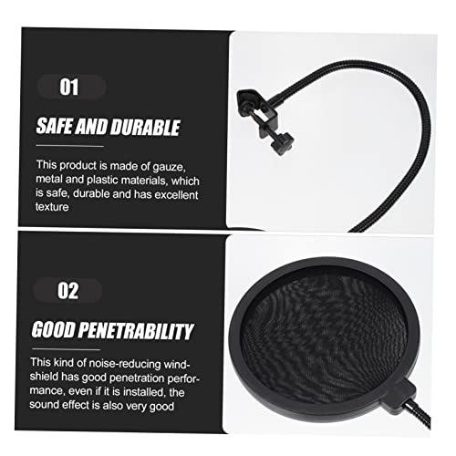 Microphone Windshield Protector Accessory with Noise Reduction Black