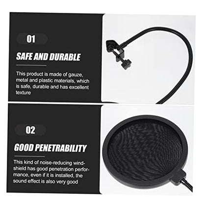 Microphone Windshield Protector Accessory with Noise Reduction Black