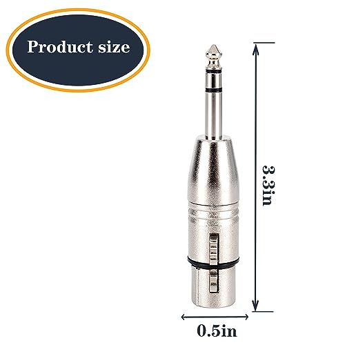 LanSenSu 4-Pack XLR Female to 1/4" TRS Adapter, Balanced Female XLR to Quarter Inch 6.35mm Male Adapters - style: XLR Female to 1/4" TRS Adapter