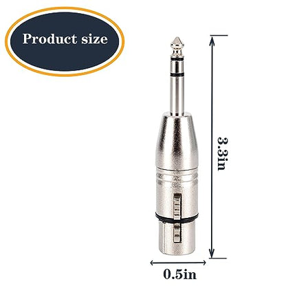 LanSenSu 4-Pack XLR Female to 1/4" TRS Adapter, Balanced Female XLR to Quarter Inch 6.35mm Male Adapters - style: XLR Female to 1/4" TRS Adapter