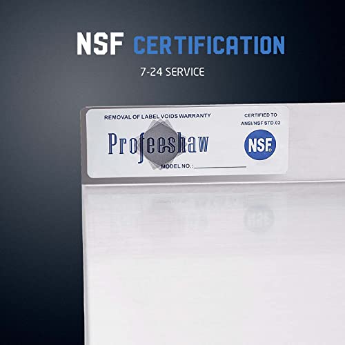 Profeeshaw NSF Stainless Steel Shelf 14” x 24”, Commercial Wall Shelving | 250 lb, Wall Mounted Metal Shelves, with Backsplash and 3 Brackets, for Restaurant, Bar, Utility Room, Kitchen and Garage - size: 14"x24"