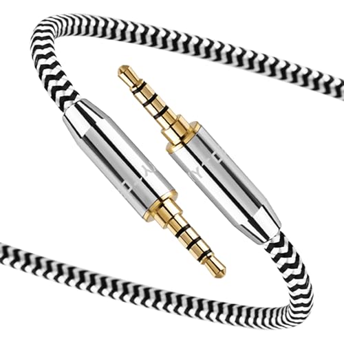 Audiophile 3.5mm Audio Cable, 4N OFC TRRS AUX Cord, 3.3ft | 24K Gold-Plated Plugs, Auxiliary Cord with HiFi Sound & Clear Calls, for Car Stereo, Home Audio, Smartphones, Headphones