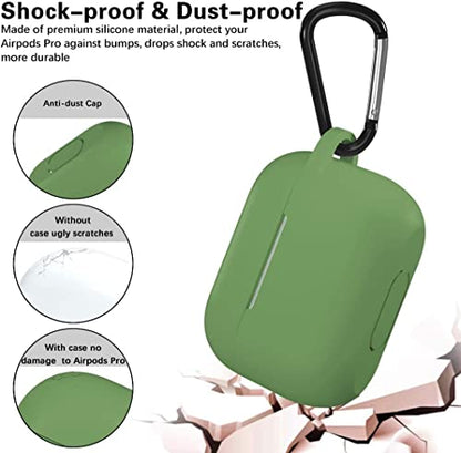Lerobo for AirPods Pro 2 Case with Keychain, Olive Green | Silicone Protective Cover Compatible with Apple AirPod Pro 2nd/1st Case for Women Men, Scratchproof, Shockproof, Dustproof - color: Olive Green