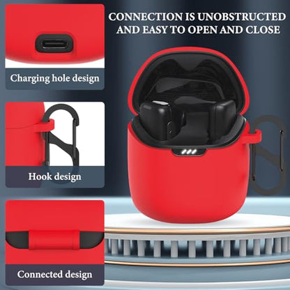 Geekria for Creators Microphone Case Cover Compatible with JBL Quantum Stream Wireless, Mic Silicone Protective Case Skin, Soft Microphone Travel Charging Case Sleeve (Red) - color: Red