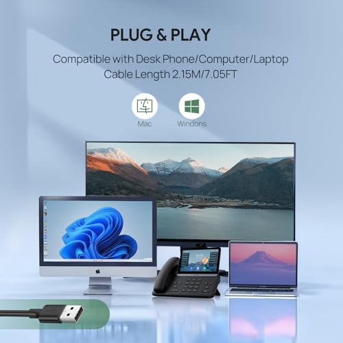 Yealink UH42 USB-C/A Wired Headset,AI Noise Cancelling Mic,in-Line Controls | Teams/Zoom Certified, Stereo Headphones,Plug & Play for Computer/Laptop/Phone,7ft Cable, Dynamic EQ, Call Center, Office,Home - color: Dual-Ear, size: USB-C/A