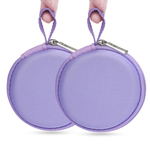Ginsco Mini-Portable Hard Shell Earbuds Case for Apple EarPods Headphones USB-C Wired Ear Buds/Skullcandy Jib Wired Earbuds, Travel Case for Earphones Earplugs (2, Purple) - color: Purple