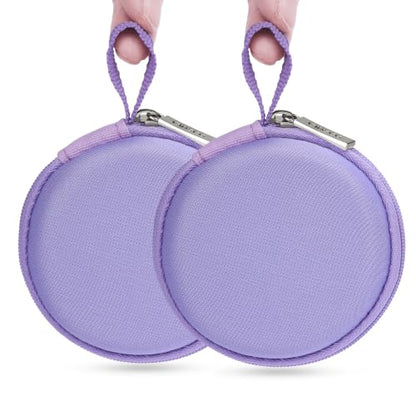 Ginsco Mini-Portable Hard Shell Earbuds Case for Apple EarPods Headphones USB-C Wired Ear Buds/Skullcandy Jib Wired Earbuds, Travel Case for Earphones Earplugs (2, Purple) - color: Purple