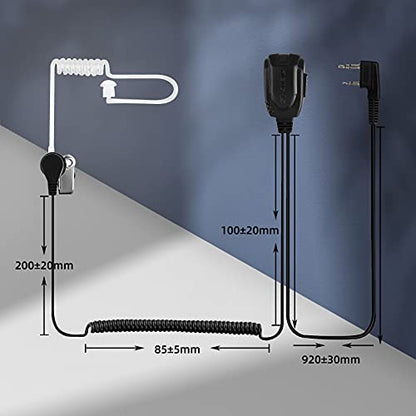 Retevis Walkie Talkie Earpiece, for RT22/RT68/RT21/H777/RT19/RT15 | Acoustic Tube, Coil, Compatible with Pxton, Baofeng, Kenwood 2 Way Radio, Security Walkie Talkie Headset(10 Pack)