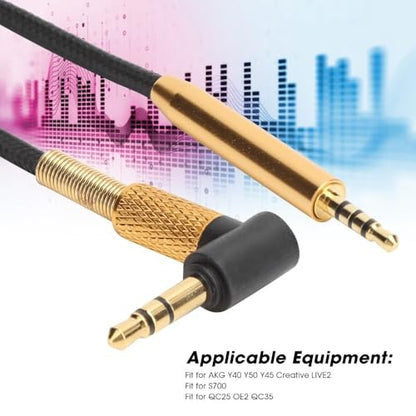 OFC Copper 2.5mm to 3.5mm Audio Cable Core Aux Cord for Headphones Plug and Play Stereo Jack Cable Compatible for AKG Y40 Y50 Y45(Without Mic) - style: Without Mic