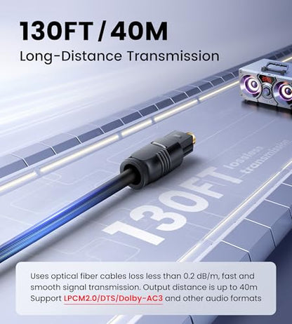 NEWCARE Digital Optical Splitter 1 in 3 Out,SPDIF Toslink Optical Audio Cable Splitter 1x3 Support LPCM2.0 Doldy Digital & DTS 5.1 for Xbox,PS4,PS5,DVD,TV Box,Home Theatre, Receiver,Sound Bar | Split 1 Optical Audio Signal to 3 Devices, Support LPCM2.0 Do