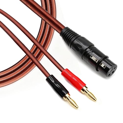 Banana Plug to XLR Speaker Cable Banana Plug to XLR Female Plug Extended Speaker Cable for Power Amplifiers,Speakers,etc(3.28 FT) (1M) - size: 1M