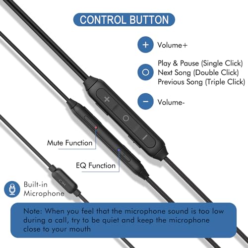 GEVO USB Earbuds with Microphone for PC Laptop, Wired USB Computer in-Ear Headphone 2M/6.6FT Wired Earphones with Volume Controls & Mute Fuction Noise Cancelling Mic for Office Live Gaming Headset