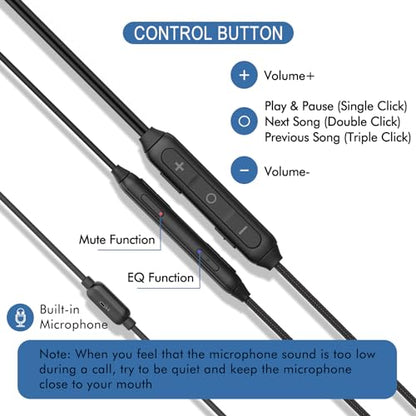 GEVO USB Earbuds with Microphone for PC Laptop, Wired USB Computer in-Ear Headphone 2M/6.6FT Wired Earphones with Volume Controls & Mute Fuction Noise Cancelling Mic for Office Live Gaming Headset