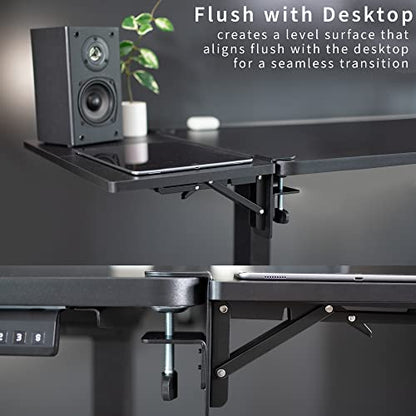 VIVO Clamp-on 24 x 12 inch (14 Including Clamps) Desk Extender, Wrist Support, Foldable Keyboard Tray, Table Mount for Sit Stand Desks, Black, DESK-EXT24. | Foldable, Wrist Support Arm Rest, Office Keyboard Tray, Side Table Extension Attachment - size: 24