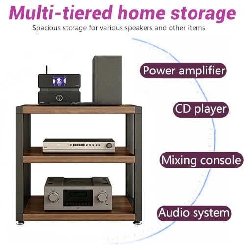Desktop Audio Cabinet CD Record Player Stand Audio Rack, 2/3/4 Tier AV Component Media Stand, HiFi Rack Corner Shelf Stereo Cabinet for Gaming Room(2-Tier/45x35x27cm) - size: 2-Tier/45x35x27cm