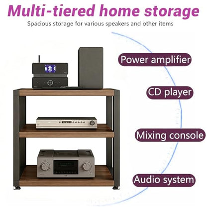 Desktop Audio Cabinet CD Record Player Stand Audio Rack, 2/3/4 Tier AV Component Media Stand, HiFi Rack Corner Shelf Stereo Cabinet for Gaming Room(3-Tier/45x35x42.5cm) - size: 3-Tier/45x35x42.5cm