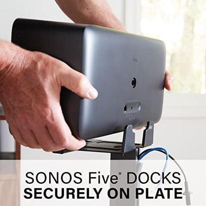 Sanus Wireless Speaker Stand for Sonos Five and Sonos Play:5 - Audio Enhancing Design for Vertical & Horizontal Audio with Built-in Cable Management & Premium Alloy Materials - OSS52 (Black) - color: Black