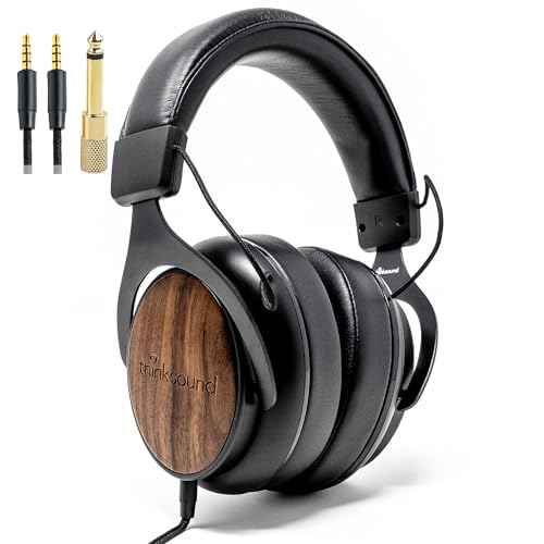 thinksound ov21- Wired Headphones - Over Ear Closed Back Pro Studio Monitor with Mic Professional Grade, Critically Acclaimed, with Detachable Corded Cable for Recording, DJ, Guitar, Music, Podcast