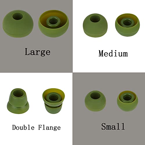 Silicone Ear Bud Tips Replacement Earbud Tips Compatible with Powerbeats 1/2/3 Wireless Beats by Dre Headphones,4 Pairs Earbud Cap - color: Grassland Green