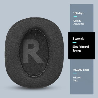 Fabric Earpads for Logitech G Pro X Headphones - Black - color: Black