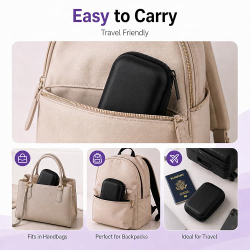 Headphone Case Hard Edge Zipper Bag Compact Portable Headset Storage Bag For Wireless,Headphones Earbuds Cables Charging Cable Travel Waterproof Commuting Home - color: Black
