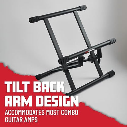 Gator Frameworks Adjustable Guitar Amp Stand, Fits Most Combo Amplifiers | Lift and angle your combo amp for better projection with adjustable height & support for loads up to 176 lb. (GFW-GTR-AMP) - style: Mid Profile Stand
