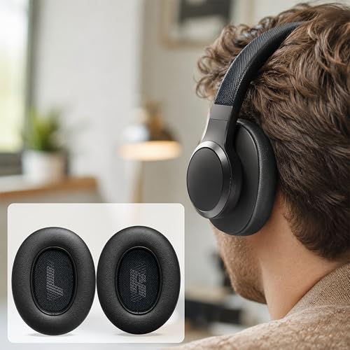 Replacement Ear Pads for JBL Live 500BT/Live 500 BT Headphone, Extra Thick Cushions, Ear Cups Cover, Soft Leather＆Memory Foam Headset Earpads (Red) - color: Red