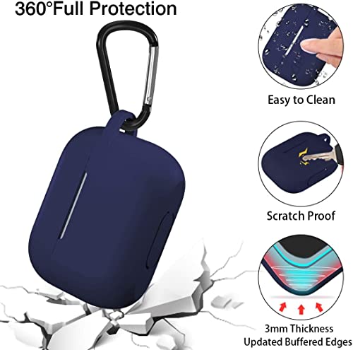Lerobo for AirPod Pro Case, Soft Silicone Cover with Keychain, Navy Blue | Drop Protection, Scratch & Dust Resistant, Wireless Charging, Compatible with Apple AirPods Pro 2/1 Case Cover for Women Men - color: Navy Blue