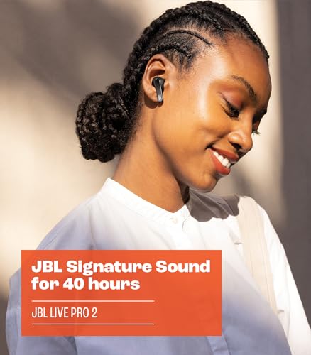 JBL Live Pro 2 TWS - Noise Cancelling Earbuds - Silver | JBL Signature Sound, True Adaptive Noise Cancelling with Smart Ambient, 40 1030 hours of playback with wireless charging - color: Silver