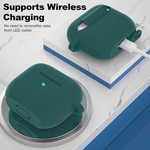 Compatible with AirPods 3 Case, Protective Silicone Cover for AirPods 3rd Generation Case 2021, Wireless Charging - Midnight Green - color: C-Midnight Green