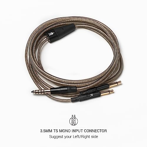 MEZE AUDIO | 4.4mm OFC Upgrade Balanced Cable for 99 Series | Silver-Plated OFC Copper | 4.4mm Male to Dual TS Mono 3.5mm Male Connector Plug | Cable Length 1.50m/4.9ft - size: 4.4 mm ( Balanced )