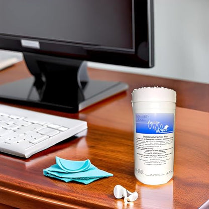 Audio-Wipes Cleaning Wipes, 160 Count, Alcohol-Free, Fast-Drying, Individually Wrapped, for Electronics, Screens, Keyboards, Phones