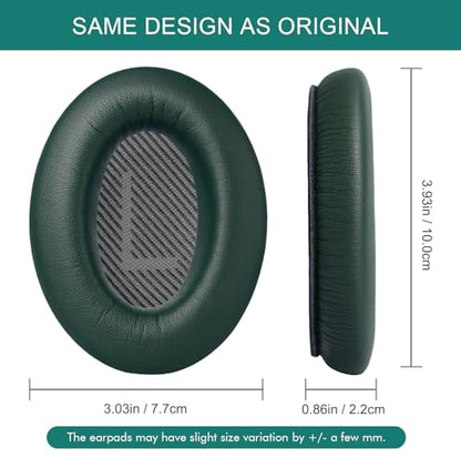 GEVO Premium Replacement Ear Pads for Bose QC35 & QC35ii Headphones - Green | Fits QuietComfort 35 & 35ii / SoundLink 1&2 AE（Over-Ear）- Soft Protein Leather · Adaptive Memory Foam and Extra Durable - color: Green