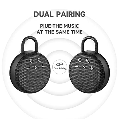 Musibaby Mini Bluetooth Speaker – Bluetooth 5.3 with 6956C Chipset, IPX7 Waterproof, Rubberized Shell, Clip-On Lanyard, Ultra-Portable for Shower, Pool, Teens, Backpack, Gifts (Black) - color: Black