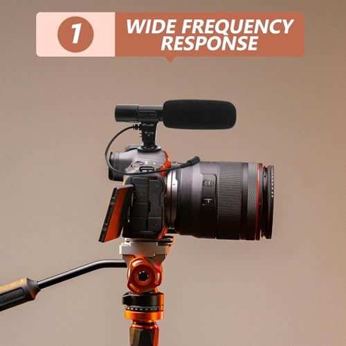 Veemoon Interview Microphone for Camera and Camcorder, Black ABS Stereo