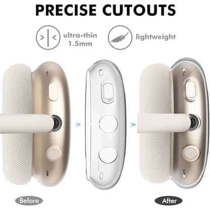Cute Cartoon Marine Clear Case for Airpods Max Headphones Crab Waterweed Soft TPU Ear Cups Cover Anti-Scratch Silicone Ear Pad Protective Case Kawaii Headband Cover for Apple Airpods Max - color: Waterweed crab 04