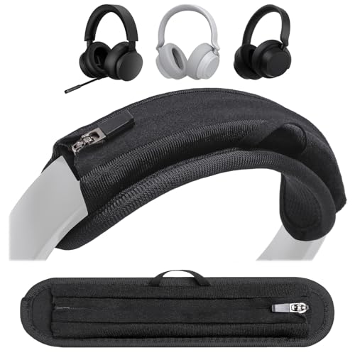 Headband Cushion Cover Compatible with Microsoft Xbox Wireless Gaming Headset, Surface 1/2 Headphones, 6mm Thick Soft Cushion for Pressure Relief, No Wobble Zipper Slider, with Hanging Loop