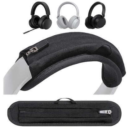 Headband Cushion Cover Compatible with Microsoft Xbox Wireless Gaming Headset, Surface 1/2 Headphones, 6mm Thick Soft Cushion for Pressure Relief, No Wobble Zipper Slider, with Hanging Loop