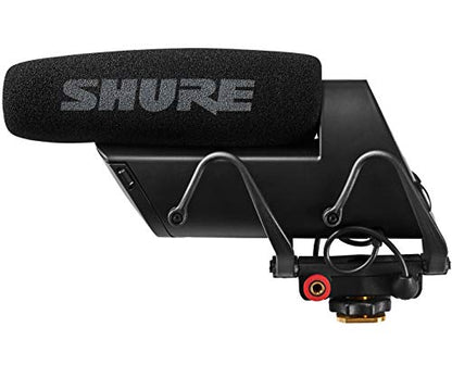 Shure VP83F LensHopper Camera-Mounted Condenser Shotgun Microphone with Integrated Digital Flash Recording - Windscreen, Superior RF Immunity, Backlit LCD, 5-Position Joystick, Rycote Lyre Shock Mount - style: Integrated Flash