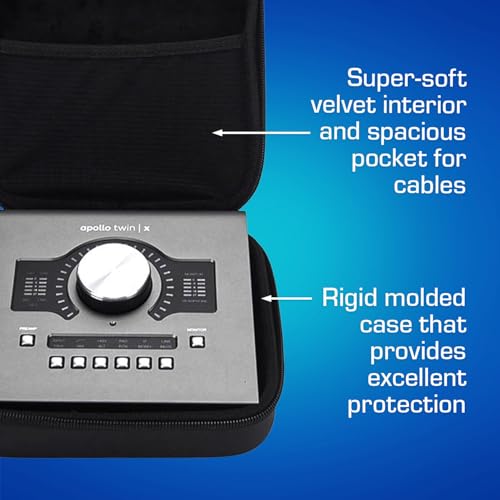 ANALOG CASES Universal Audio Apollo Twin Case - Compact GLIDE Case | Rigid Molded EVA Case, Excellent Protection, Compact Design & Precise Custom Fit, Smooth Zipper, Super-Soft Velvet Lining - size: Compact (7.5 x 7.5 x 3 inches)