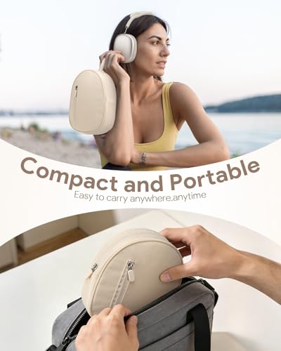 Soft Case for AirPods Max - Super-Slim Apple Headphone Case Compatible with Smart Case Portable Travel Organizer Pouch(Beige) - color: Beige