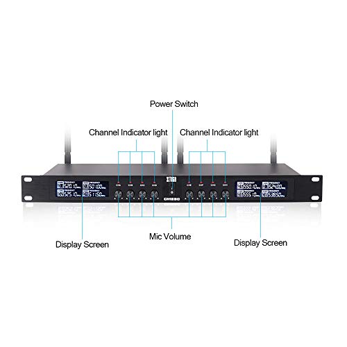 XTUGA 8 Channel Wireless Conference Microphone System,Gooseneck Mics(CM280) | UHF Fixed Frequency,Auto Scan,PLL Locked,Professional Conference Mics for Conferences Room/Lecture/Church/Public Speaking