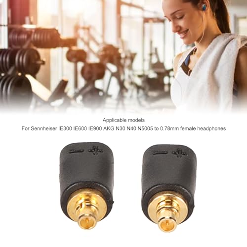 MMCX Cable Adapter Replacement for IE300 IE600 IE900 and N30 N40 N5005, MMCX to 0.78mm Female Connector Cable for HiFi Earphones with Durable One - Piece Des (Black) - color: Black
