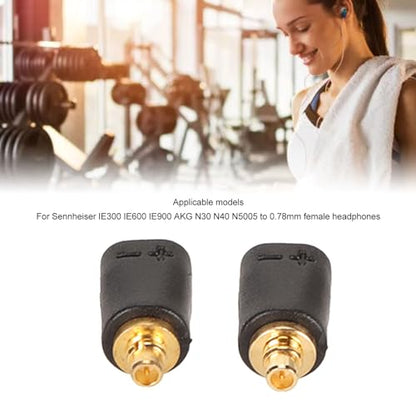 MMCX Cable Adapter Replacement for IE300 IE600 IE900 and N30 N40 N5005, MMCX to 0.78mm Female Connector Cable for HiFi Earphones with Durable One - Piece Des (Black) - color: Black