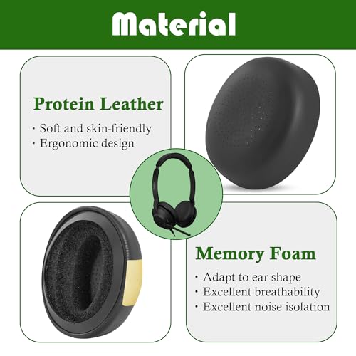 Evolve2 30 SE Earpads Replacement Cushion Compatible with Jabra Evolve2 30 SE (Evolve 2 30MS 30UC 30SE) Wired Stereo Headset Ear Pads with Protein Leather