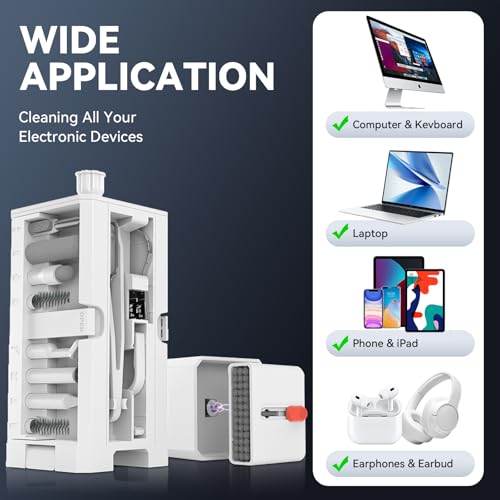 34-in-1 Phone and Laptop Cleaning Kit - Multi-Function PC Electronic Cleaner for iPhone,iPad,MacBook,Keyboard, AirPods,Speakers, and Earbuds.Portable kit Suitable for Cleaning Chargers and Cables.