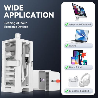 34-in-1 Phone and Laptop Cleaning Kit - Multi-Function PC Electronic Cleaner for iPhone,iPad,MacBook,Keyboard, AirPods,Speakers, and Earbuds.Portable kit Suitable for Cleaning Chargers and Cables.